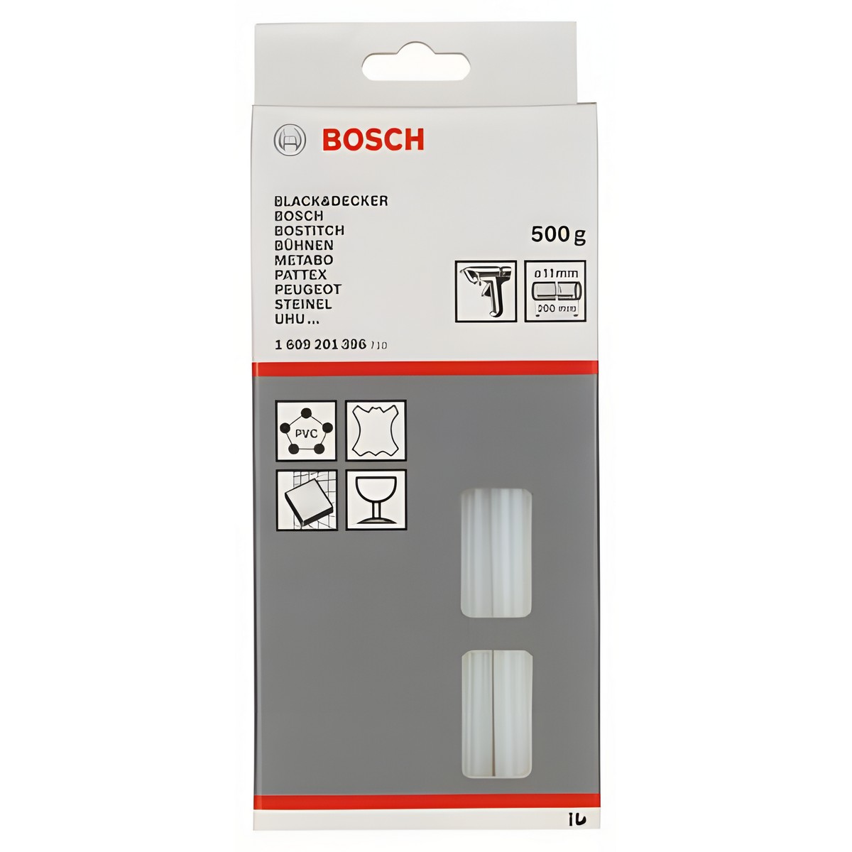 фото Стержень клеевой 11 х 200 мм (бесцветный, 500 г) BOSCH 1609201396