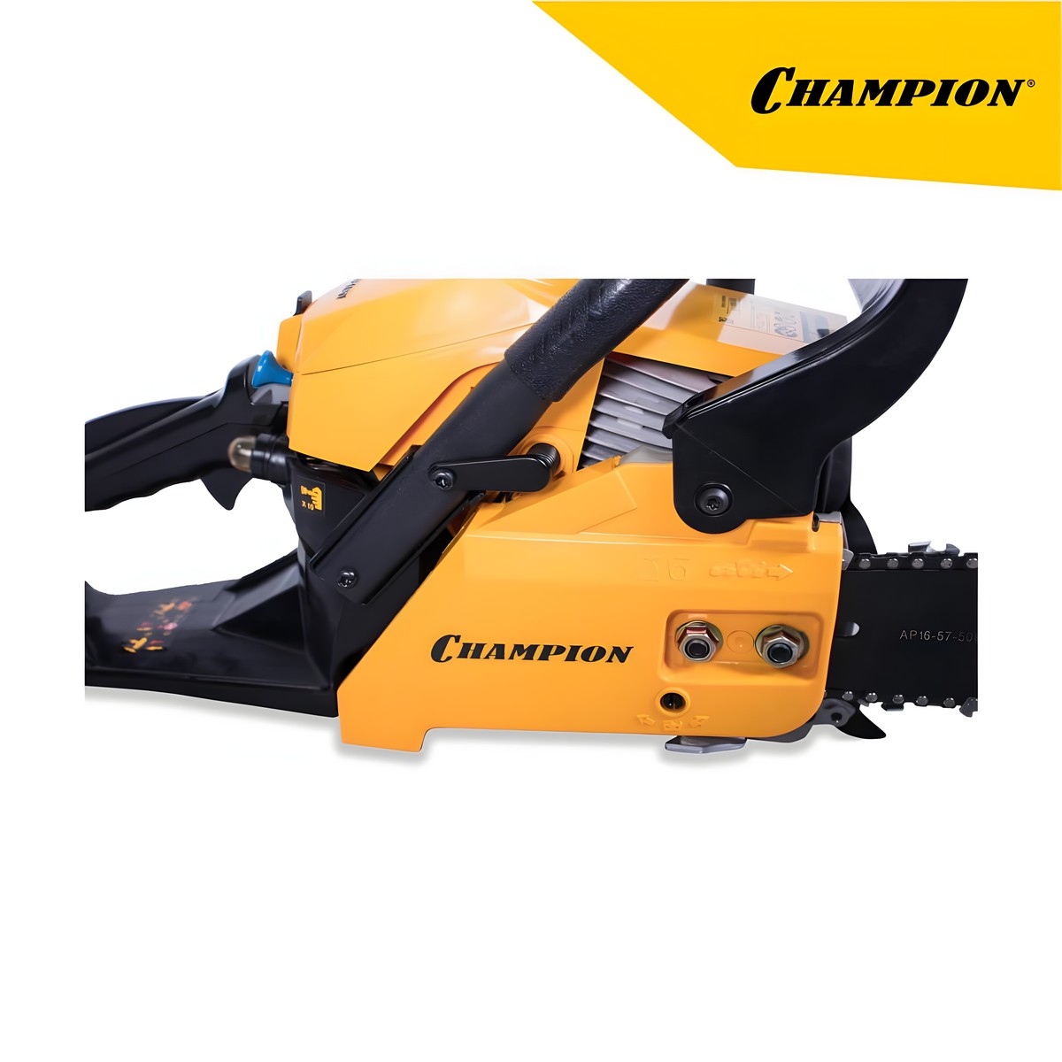 фото Бензопила CHAMPION 237-16"-3/8-1,3-56 (легкий старт) + ПОДАРОК (масло, свеча, цепь, смазка цепи)