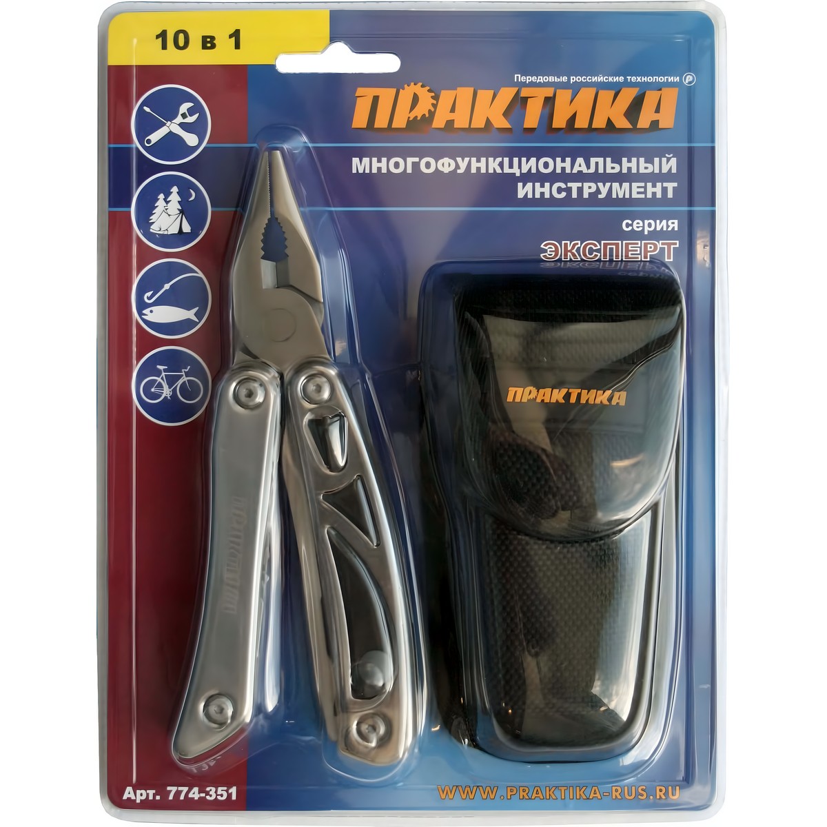 фото Мультитул-плоскогубцы ПРАКТИКА 10-в-1 "Эксперт" (блистер) 774-351
