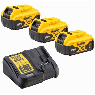 фото Набор (3 х DCB184 18V/5Ah + DCB115) DeWalt DCB115P3-QW