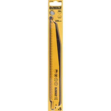 фото Полотно пильное 228 мм (5 шт., дерево с гвоздями/твердый пластик) DeWalt DT2349