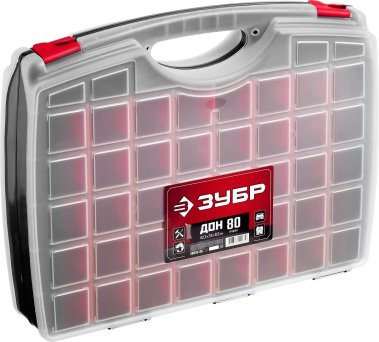 фото Органайзер двусторонний 425 х 330 х 85 мм, 80 ячеек ЗУБР ДОН-80 38036-80