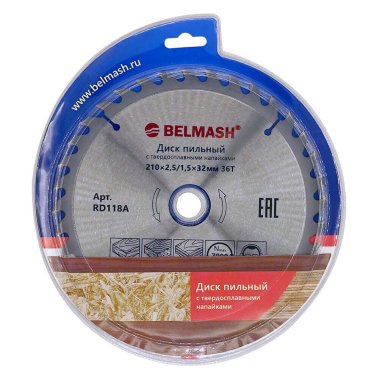 фото Диск пильный 210 х 2.5/1.5 х 32/30 мм 36T (дерево) BELMASH RD118A