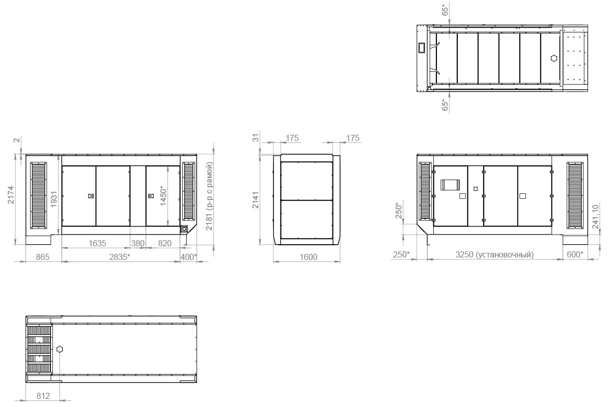 фото Шумозащитный кожух для генератора 200-500 кВт (У)