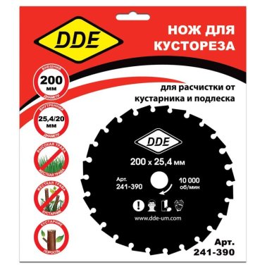 фото Нож для кустореза DDE WOOD CUT 200х25,4/20 мм, 26 зубьев 241-390