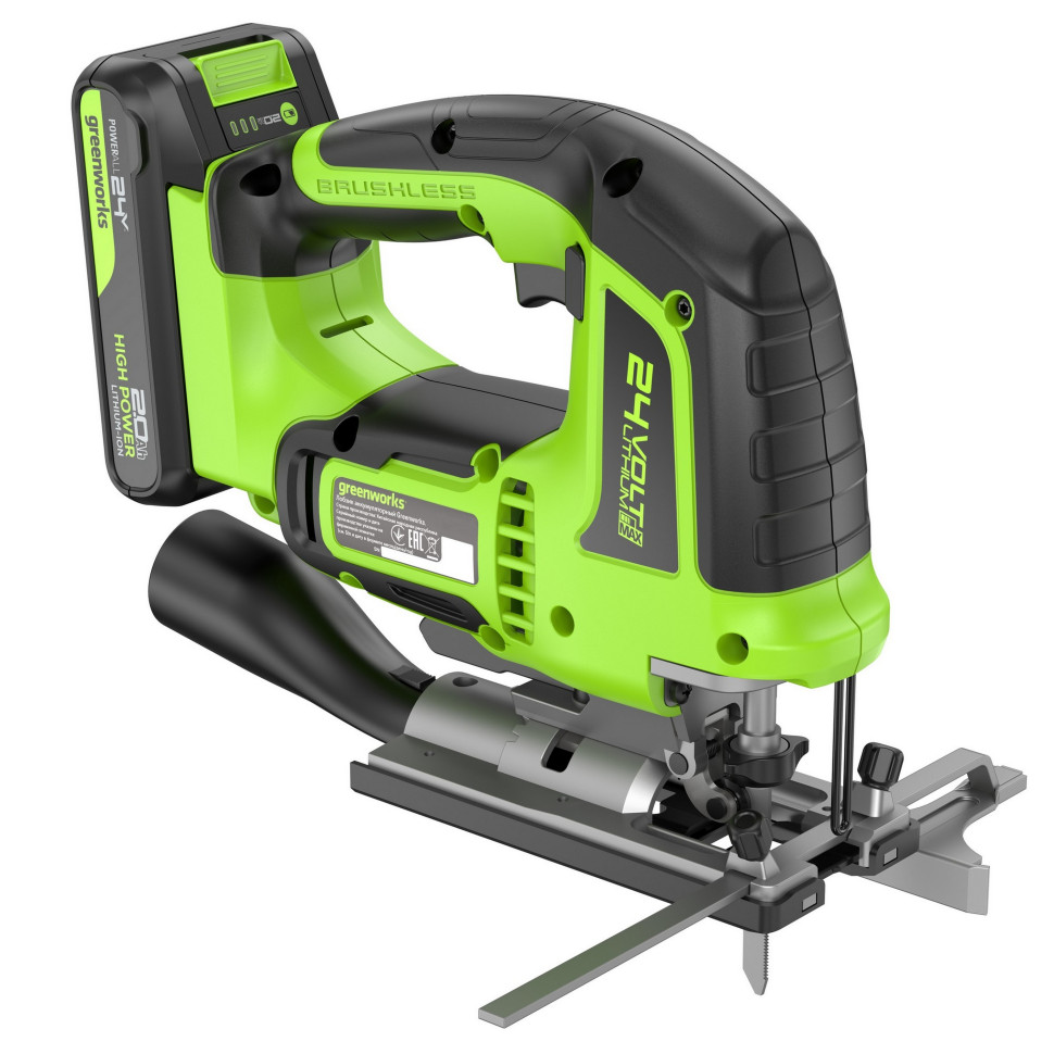 фото Лобзик аккумуляторный GREENWORKS GD24JS120K2 3601407CUA