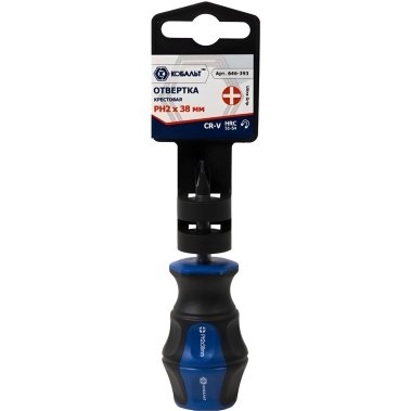 фото Отвертка PH 2 х 38 мм (двухкомпонентная рукоятка) Ultra Grip КОБАЛЬТ 646-393