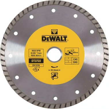 фото Диск алмазный 180 х 2.4 х 22.2 мм (универсальный) Turbo DeWalt DT3722