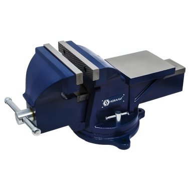 фото Тиски слесарные 200 мм (поворотные, наковальня) КОБАЛЬТ 246-005