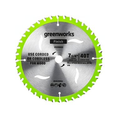 фото Диск 184 мм 40T (по дереву, для циркулярной пилы) GREENWORKS 2943307