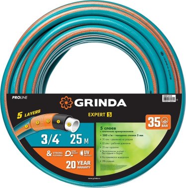 фото Шланг 1'' 25 м (25 атм., армированный, 5-ти слойный) GRINDA Expert 429007-1-25