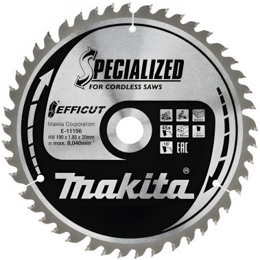 фото Диск пильный 190 х 20 мм 45T (дерево) EFFICUT MAKITA E-11156