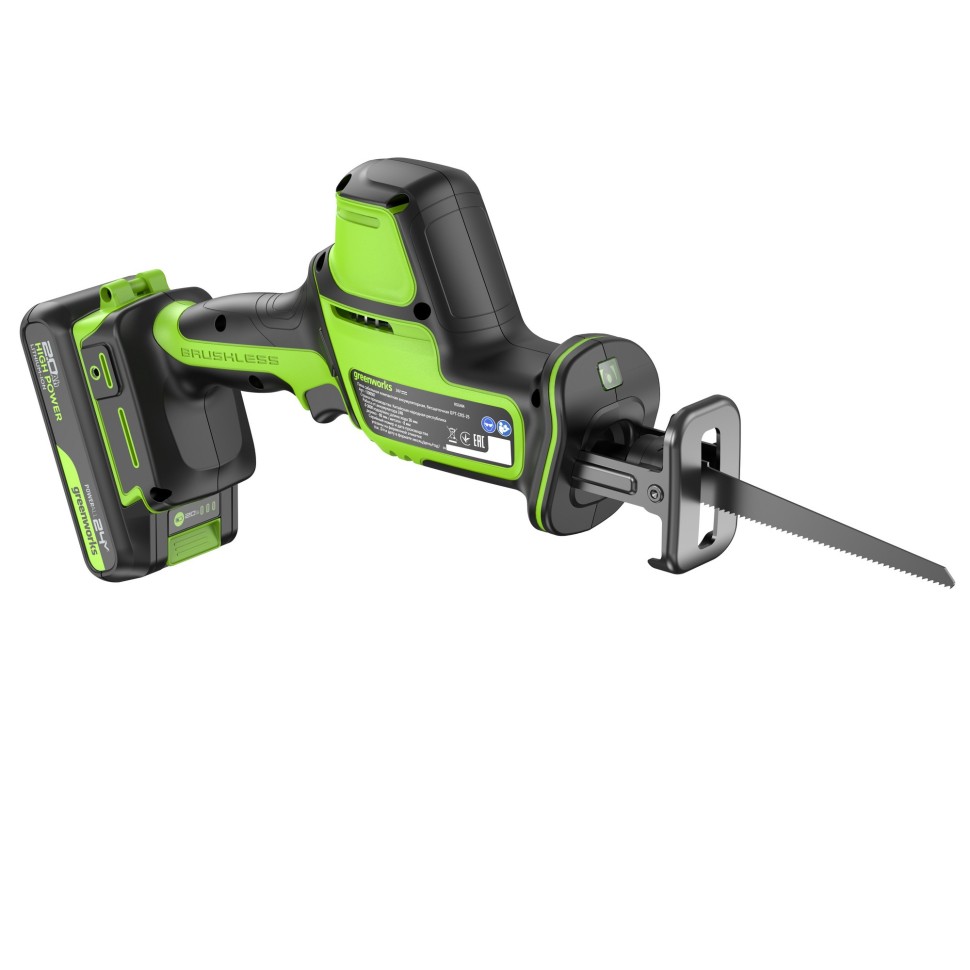 фото Пила сабельная аккумуляторная GREENWORKS GPT-CRS-25K2 1200507CUA