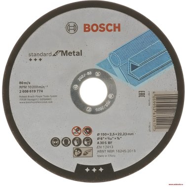фото Круг отрезной 230 х 2.5 х 22.2 мм Standard for Metal BOSCH 2608619776