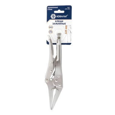 фото Клещи зажимные 225 мм (удлиненные губки) КОБАЛЬТ 244-254