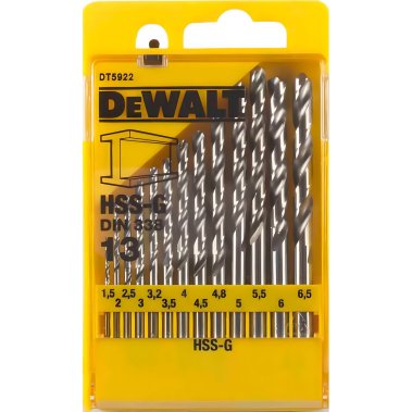 фото Набор сверл по металлу 13 шт. (1.5-6.5 мм) HSS-G DeWalt DT5922