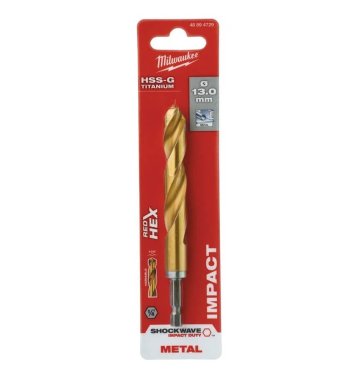 фото Сверло по металлу 13,0 х 130 мм (1 шт.) HSS-G TiN RedHEX MILWAUKEE 48894729