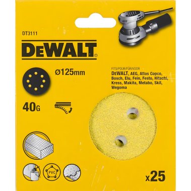 фото Круг шлифовальный 125 мм P40 (1 шт., дерево, краска) DeWalt DT3111-QZ