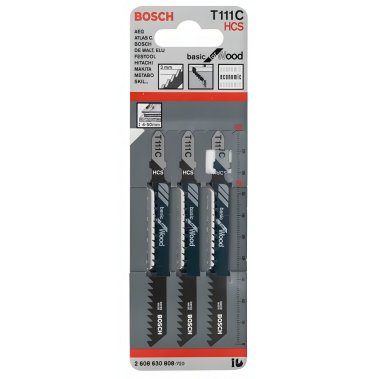 фото Полотно пильное T 111 C Basic for Wood (3 шт.) BOSCH 2608630808