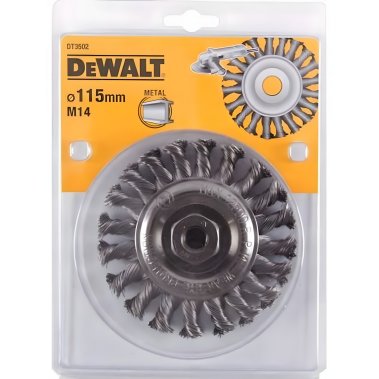 фото Щетка дисковая 115 x 22 мм (пучки, витая проволока, M14) DEWALT DT3502-QZ