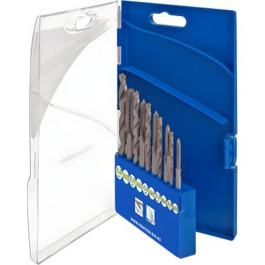 фото Набор сверл и метчиков 10 шт. (2-8 мм + М3-М8) Профи ПРАКТИКА 646-218