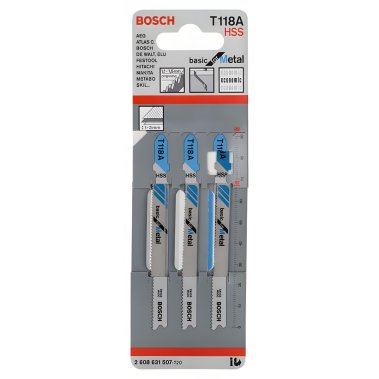 фото Полотно пильное T 118 A HSS (3 шт.) BOSCH 2608631507