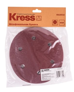 фото Листы шлифовальные 225 мм P80 (5 шт., с перфорацией) KRESS KA2032