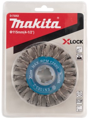 фото Щетка дисковая 115 мм (для УШМ, X-Lock, витая сталь 0.5 мм) MAKITA D-73352