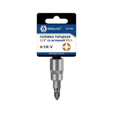 фото Головка торцевая со вставкой 1/4" PZ 1 (CR-V, подвес) КОБАЛЬТ 923-439