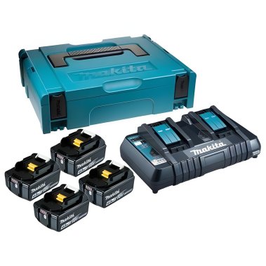 фото Набор (DC18RD + BL1840B - 4 шт., 4.0Ah, кейс MakPac тип 2) MAKITA 198489-5