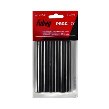 фото Стержни клеевые 11,2 х 100 мм (12 шт., черные) PRGC 100 FUBAG 41145