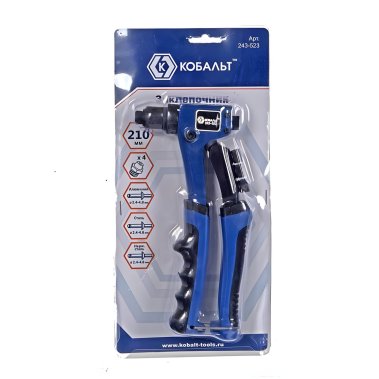фото Заклепочник вытяжной усиленный 210 мм (2.4-4.8 мм) КОБАЛЬТ 243-523