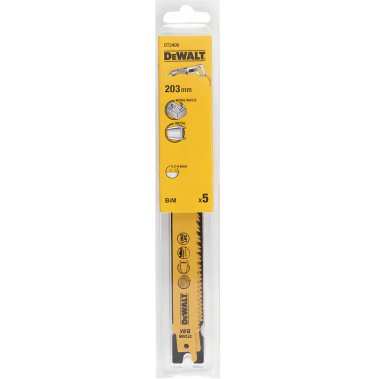фото Полотно пильное 203 мм (5 шт., дерево с гвоздями/стекловолокно) DeWalt DT2406