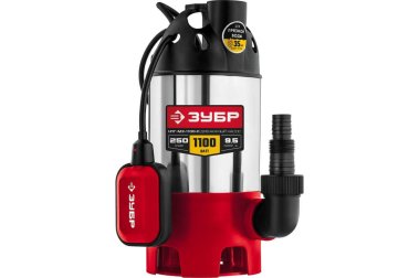 фото Насос дренажный ЗУБР НПГ-М3-1100-С (для грязной воды, 1100 Вт, корпус - нерж. сталь)