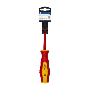 фото Отвертка диэлектрическая FL/PZ 1 х 80 мм (двухкомпонентная рукоятка) Ultra Grip КОБАЛЬТ 799-727
