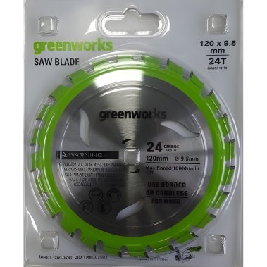 фото Диск 120 мм 24T (для мини-пилы циркулярной) GREENWORKS 2952507