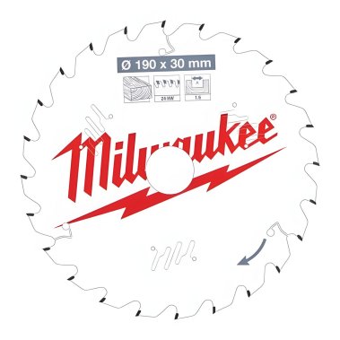 фото Диск пильный 190х30 мм, 24 зуб. (по дереву, скошенные зубья) MILWAUKEE 4932471300