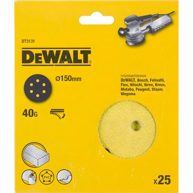 фото Круг шлифовальный 150 мм P40 (1 шт., дерево, краска) DeWalt DT3131