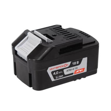 фото Аккумулятор ИНТЕРСКОЛ АПИ-4/18И (18V, 4.0Ah, Li-Ion, индикатор заряда) 2400.121