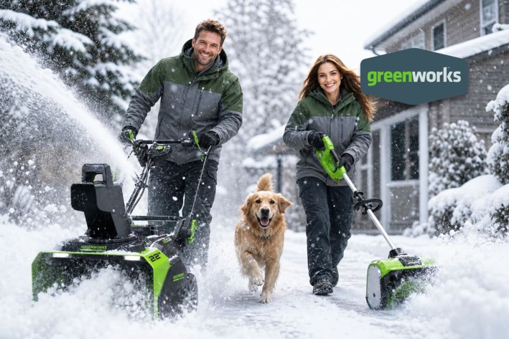 GREENWORKS: Цены минус — плюс комфорт. Распродажа снегоуборщиков!