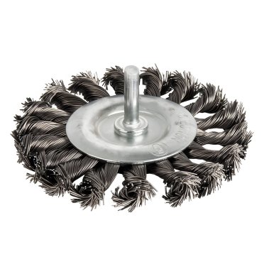 фото Щетка для дрели 100 мм (радиальная, витая, хвост. 6 мм) ПРАКТИКА 242-885