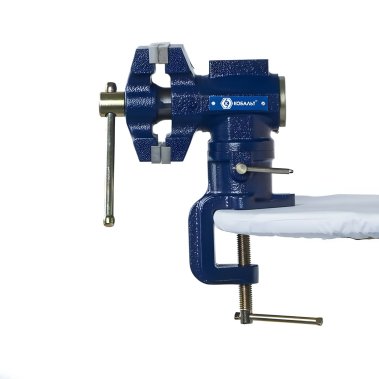 фото Тиски слесарные 63 мм (поворотные, наковальня) КОБАЛЬТ 910-010