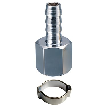 фото Переходник 1/4''F - елочка 10 мм с кольцом 10х15 мм (блистер) FUBAG 180252B