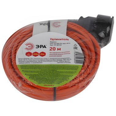 фото Удлинитель 20 м UPx-1e-3х0.75-20m-IP44 (ПВС 3 х 0.75, 1 гн., с/з, бухта) ЭРА УТ000093922