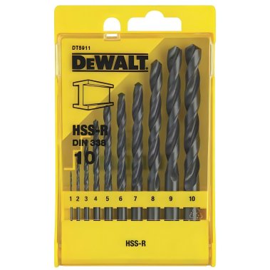 фото Набор сверл по металлу 10 шт. (1-10 мм) HSS-R DeWalt DT5911