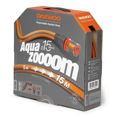фото Шланг Aquazoom 15 м, 1/2'' (13 мм), с набором для полива DWH 6102 DAEWOO