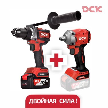 фото Набор аккумуляторных инструментов DCK (Дрель-шуруповерт KDJZ20160I + Гайковерт ударный KDPB358)