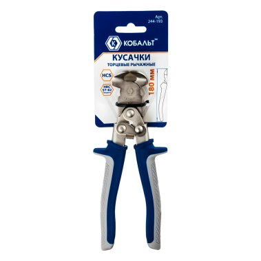 фото Кусачки торцевые 180 мм рычажные КОБАЛЬТ 244-193