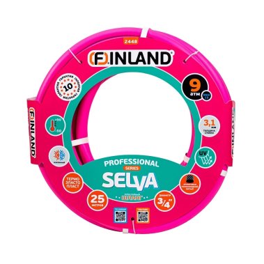 фото Шланг поливочный 25 м, 3/4'' (3-х слойный, фуксия) Finland SELVA 2448