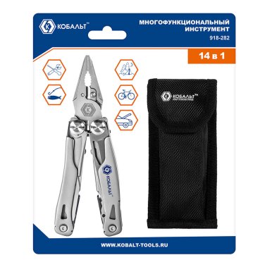 фото Мультитул 14-в-1, корпус из нерж. стали, чехол КОБАЛЬТ 918-282